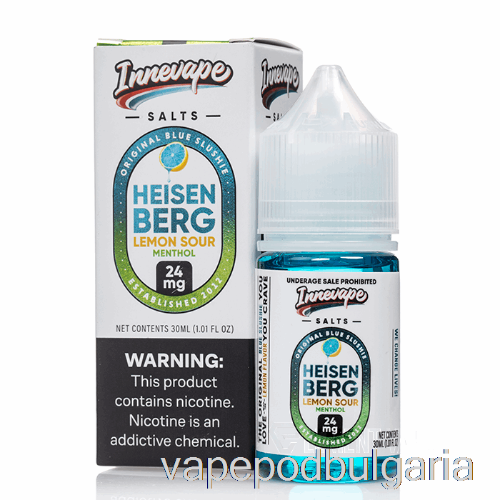 Vape Течности Хайзенберг лимон кисел ментол - Innevape соли - 30ml 24mg